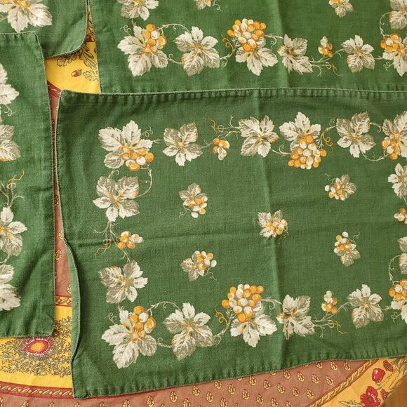 5 Williams Sonoma Placemats Grape Leaves Grapevine Leaf Tuscan Grapes Wine - Picture 11 of 12